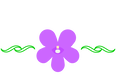 A cartoon of a purple flower resembling those of Mimulus ringens with two stylized green curving lines on either side.